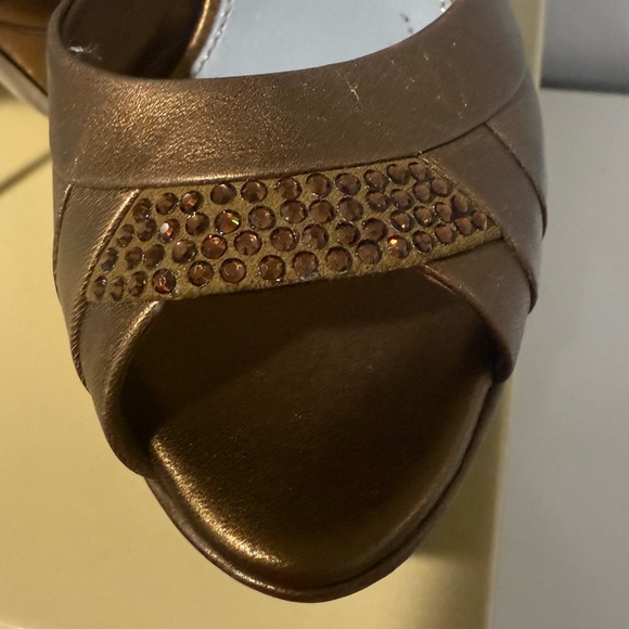 Sergio Rossi Bronze Platform Sandals